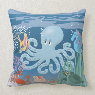 The Octopus Throw Pillow 20x20