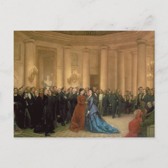 The Odeon Theatre, Paris, 1869 (oil on canvas) Postcard (Front)