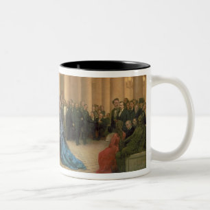 The Odeon Theatre, Paris, 1869 (oil on canvas) Two-Tone Coffee Mug