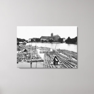 The Oder at Breslau  Poland, c.1910 Canvas Print