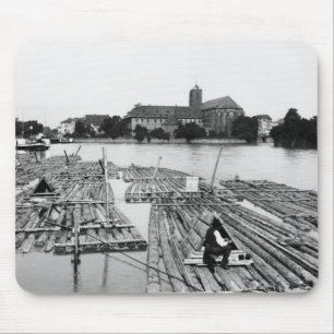The Oder at Breslau Poland, c.1910 Mouse Mat