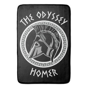 The Odyssey Homer Greek Helmet Ancient Mythology I Bath Mat