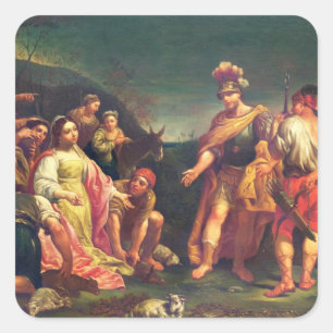 The Offering of Abigail before David Square Sticker