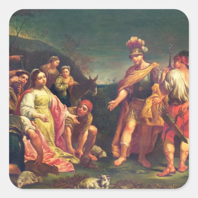 The Offering of Abigail before David Square Sticker (Front)