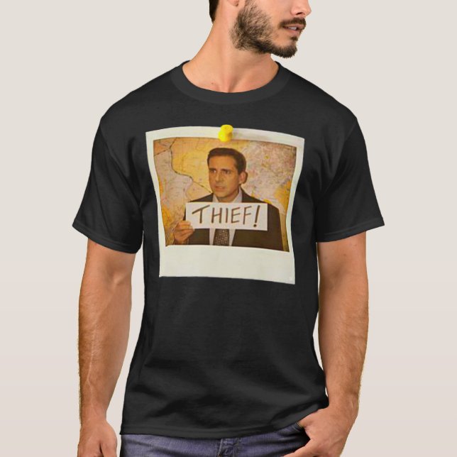 The Office - Michael Scott Funny Thief Photo - Gra T-Shirt (Front)