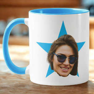 The Office TV Show Mug, Blue Star Face Mug