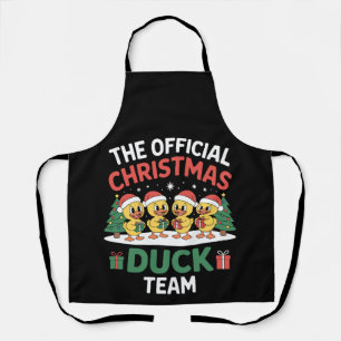 The Official Christmas Duck Team Santa Hat Xmas Apron