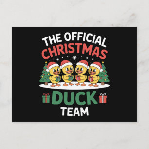 The Official Christmas Duck Team Santa Hat Xmas Holiday Postcard