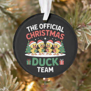 The Official Christmas Duck Team Santa Hat Xmas Ornament