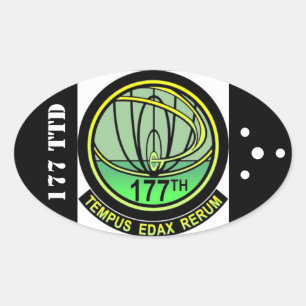 The OFFICIAL decal of the 177th Time Travel group Oval Sticker