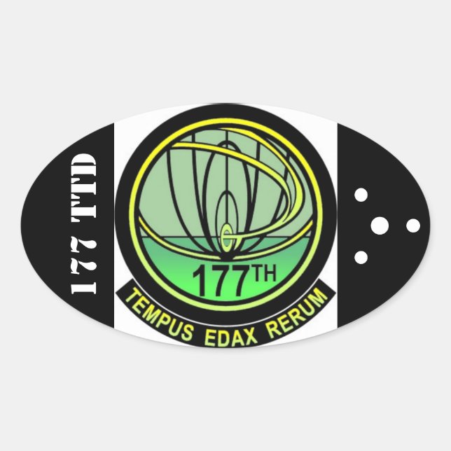 The OFFICIAL decal of the 177th Time Travel group Oval Sticker (Front)