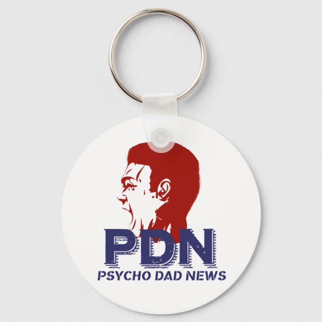 The OFFICIAL Psycho Dad News Keychain (Front)