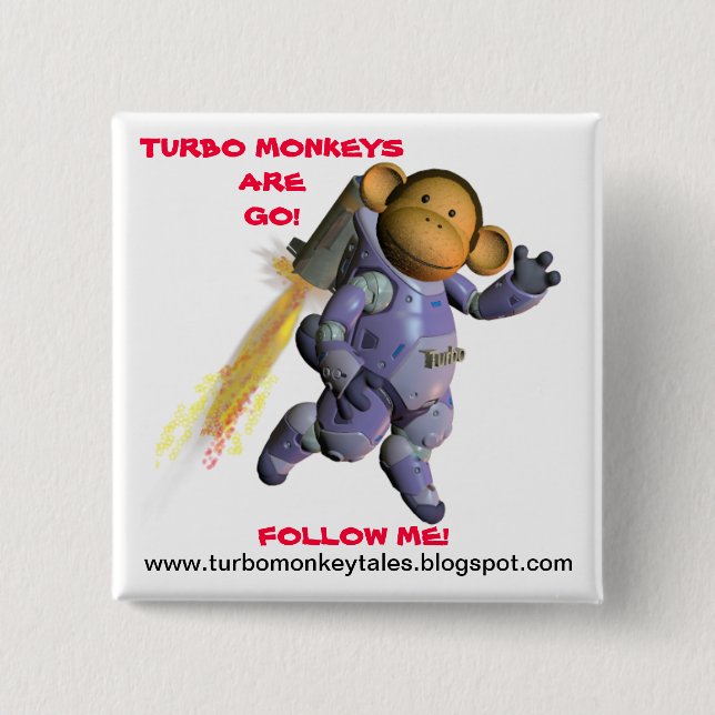 The Official Turbo Monkey Crit Crew Blog Launch 15 Cm Square Badge (Front)