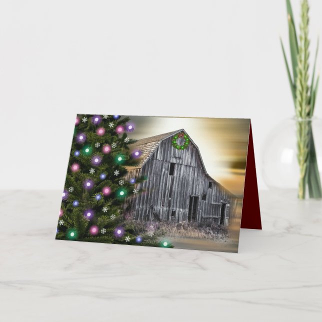 The Old Barn Christmas Holiday Card (Front)