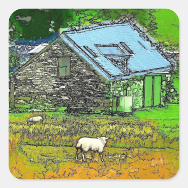 THE OLD BARN SQUARE STICKER (Front)