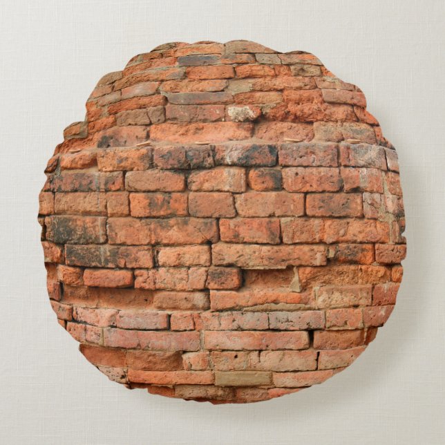 The old brick layerancient, antique, background, b round cushion (Front)