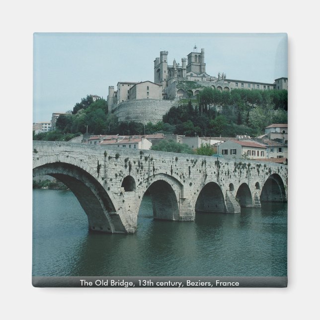 The Old Bridge, 13th century, Beziers, France Magnet (Front)