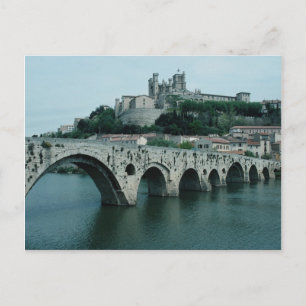 The Old Bridge, 13th century, Beziers, France Postcard