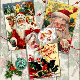 The Old-Fashioned Santa Set  Wrapping Paper Sheet