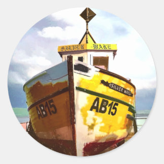 THE OLD FISHING BOAT CLASSIC ROUND STICKER