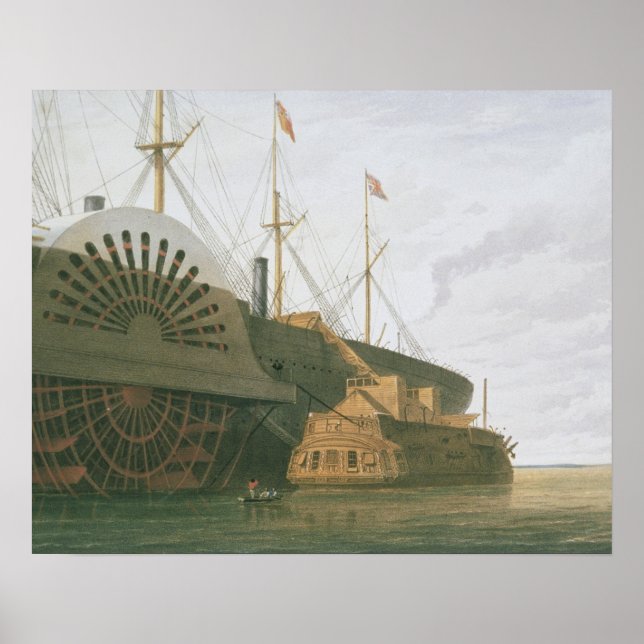 The Old Frigate HMS Agamemnon with her weight of c Poster (Front)