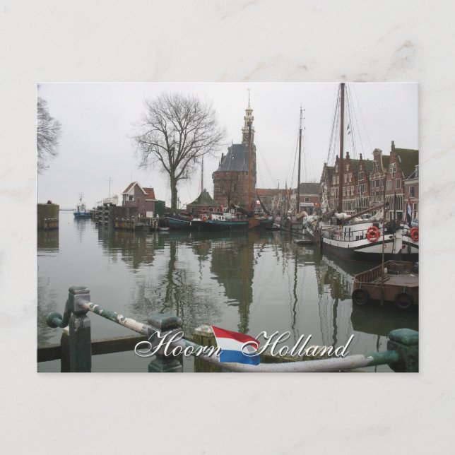 The Old Harbour in Hoorn Holland Postcard (Front)