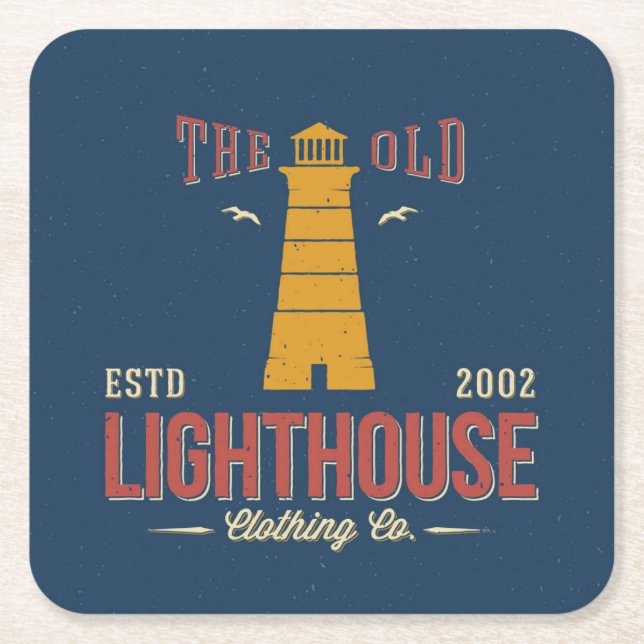 The Old Lighthouse Clothing Co. Square Paper Coaster (Front)