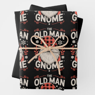 The Old Man Gnome Matching Family Christmas Xmas Wrapping Paper Sheet