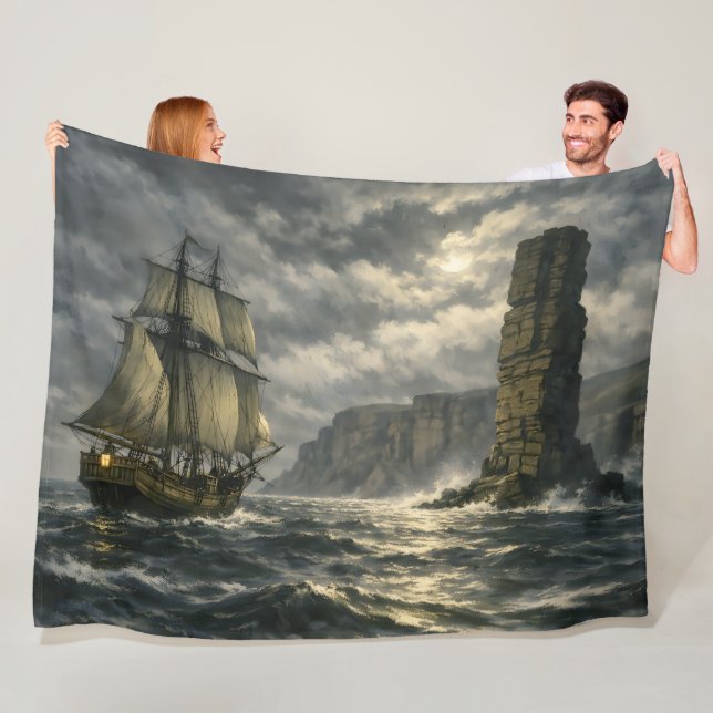The Old Man of Hoy by BurnsInHell Fleece Blanket (In Situ)