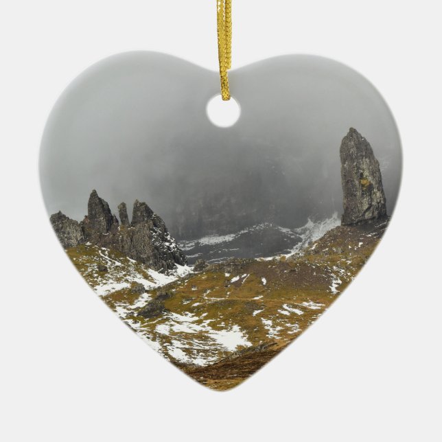 The Old Man of Storr Ceramic Tree Decoration (Front)