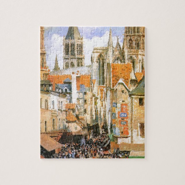 The old market at Rouen by Camille Pissarro Jigsaw Puzzle (Vertical)