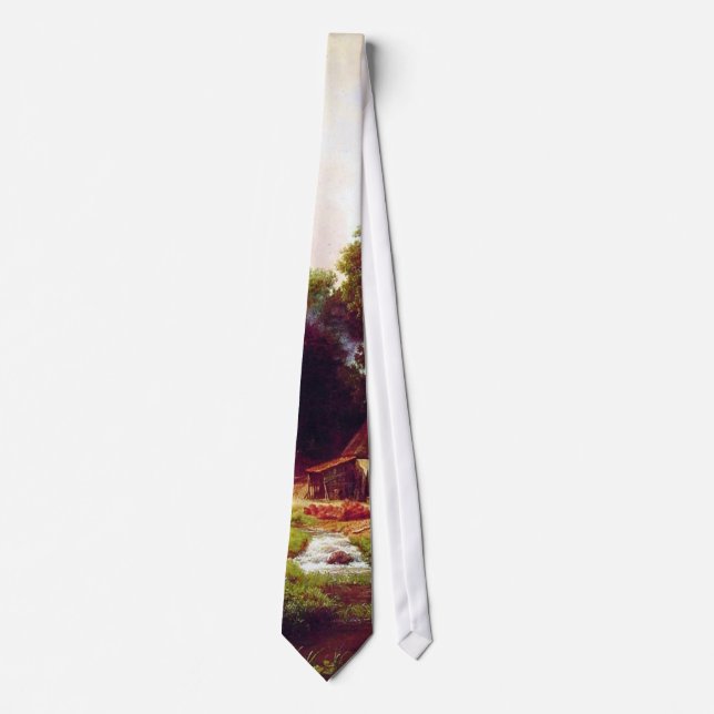 The old Mill by Albert  Bierstadt Tie (Front)