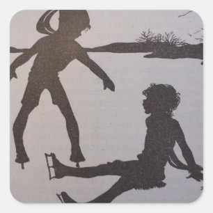The Old Pond - silhouette Square Sticker