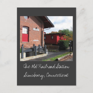 The Old Railroad Station in Simsbury Postcard