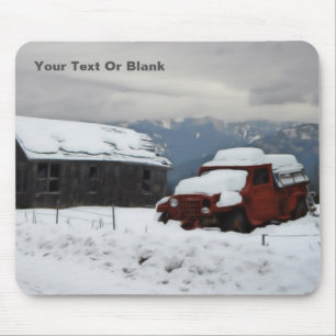 The Old Red Truck Mouse Mat