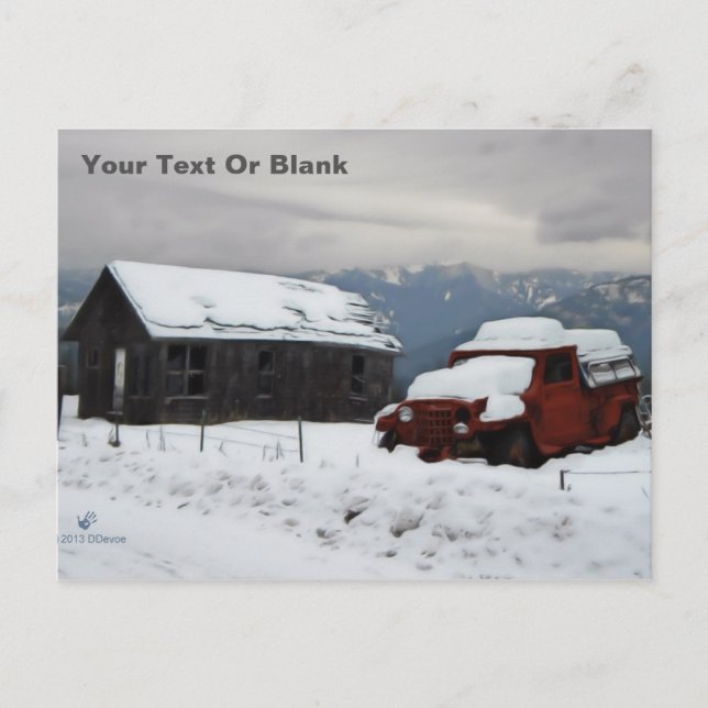 The Old Red Truck Postcard (Front)