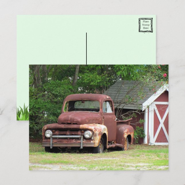 The Old Red Truck Postcard (Front/Back)
