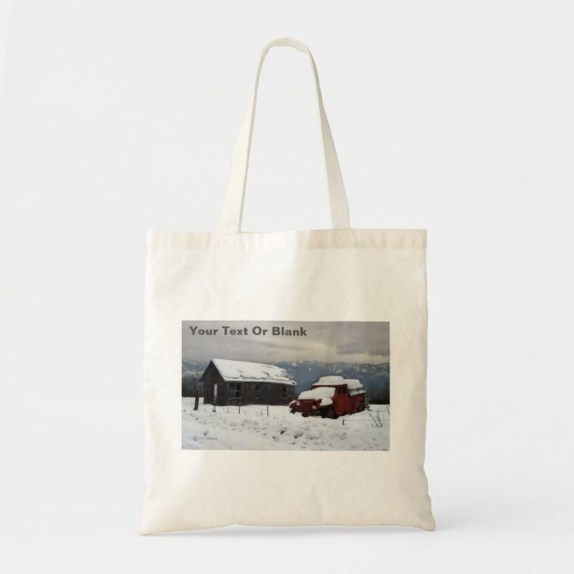The Old Red Truck Tote Bag (Front)
