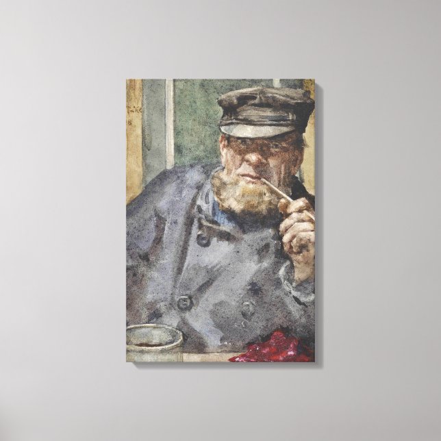 The Old Sea Dog, Naval Art (by Henry Scott Tuke) Canvas Print (Front)