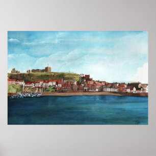The Old Town Below Of East Cliff Whitby Harbour Poster
