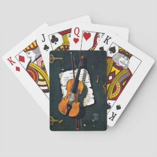 The Old Violin, fine art painting Playing Cards