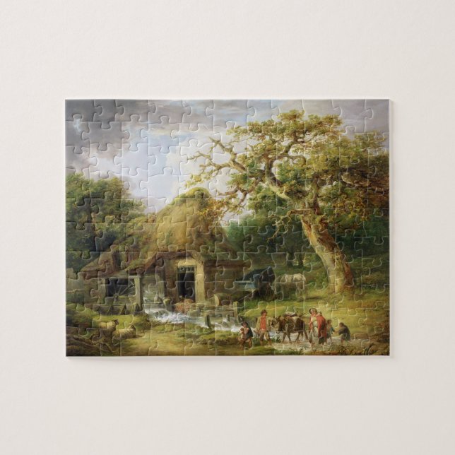 The Old Water Mill, 1790 (oil on canvas) Jigsaw Puzzle (Horizontal)