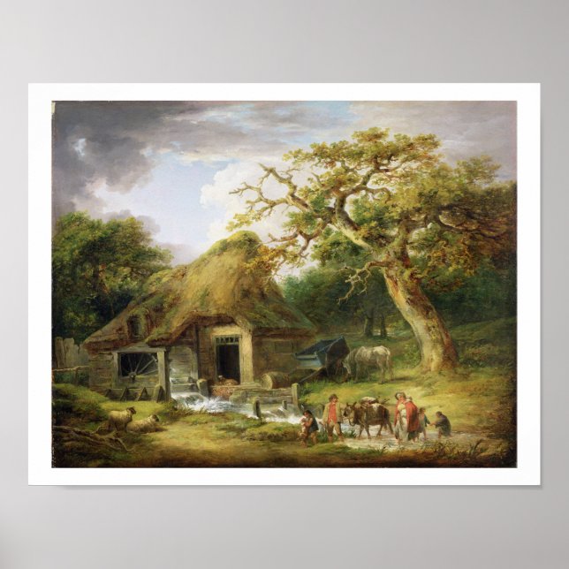 The Old Water Mill, 1790 (oil on canvas) Poster (Front)