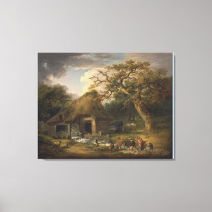 The Old Water Mill by George Morland Canvas Print
