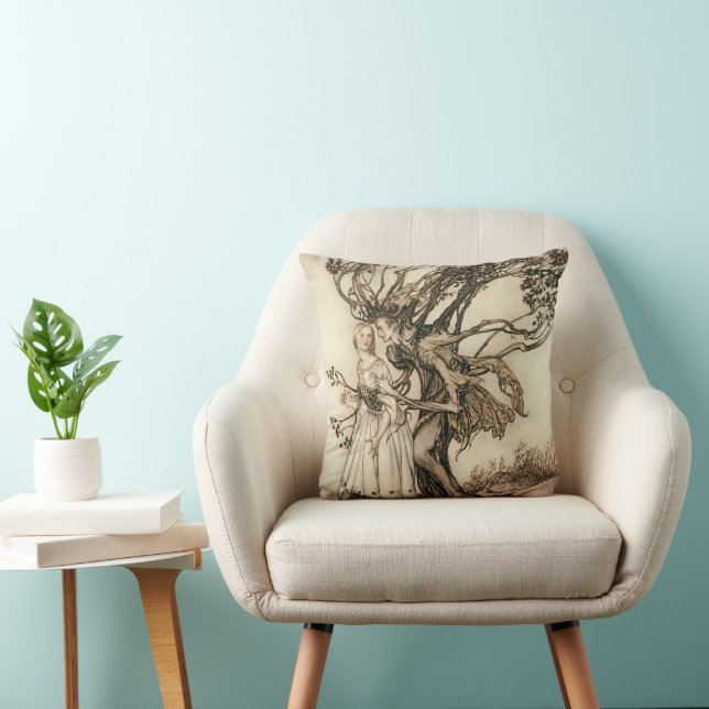 The Old Woman in the Wood by Arthur Rackham Cushion (Chair)