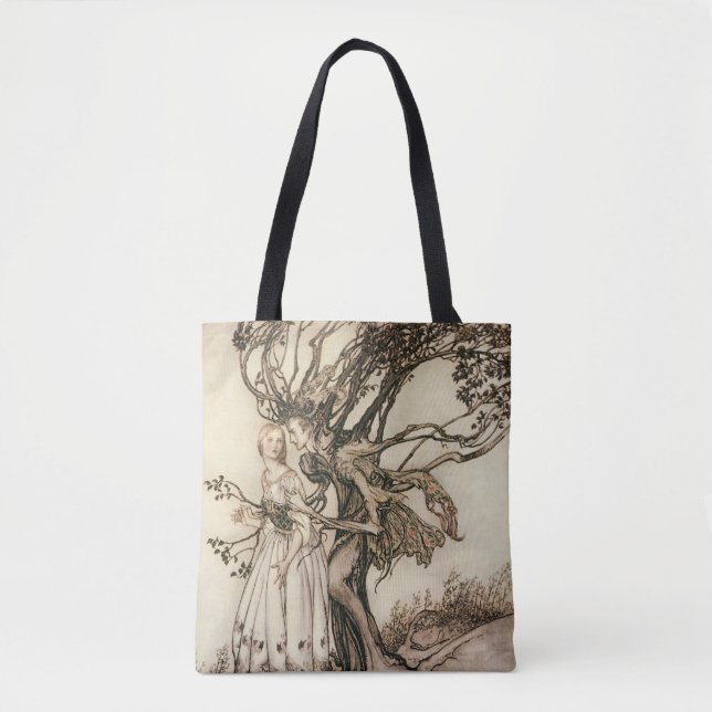 The Old Woman in the Wood by Arthur Rackham Tote Bag (Front)