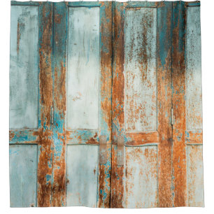 the old wooden doors backgroundantique,architectur shower curtain