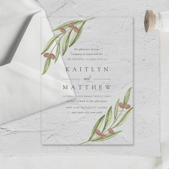The Olive Branch Wedding Collection Acrylic Invitations (Creator Uploaded)
