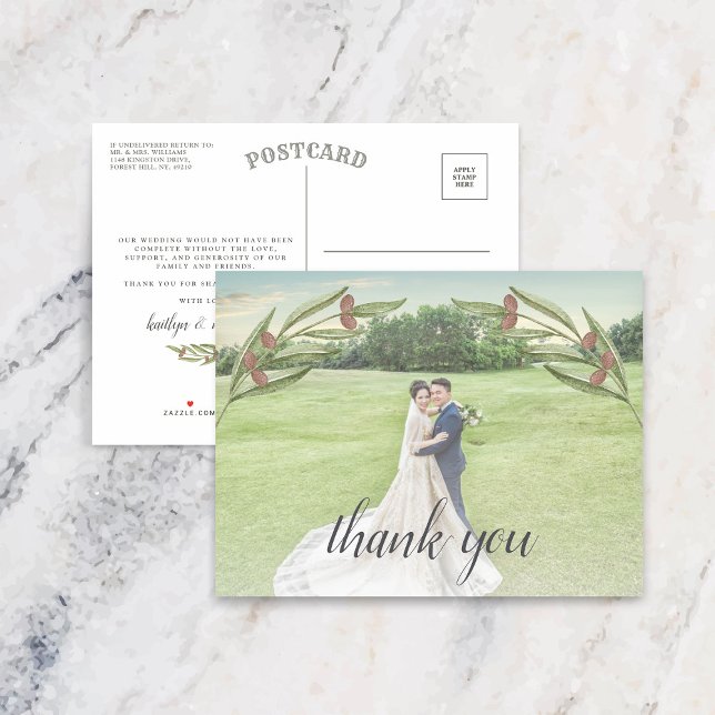 The Olive Branch Wedding Collection Photo Announcement Postcard (Creator Uploaded)