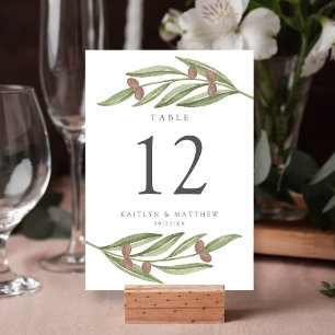 The Olive Branch Wedding Collection Table Number